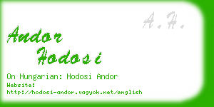 andor hodosi business card